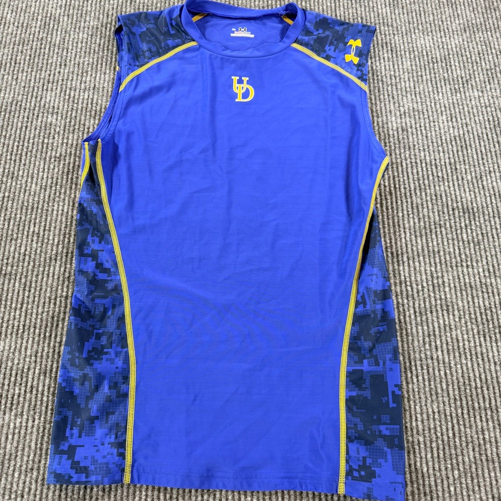 Under Armour HeatGear UD Delaware Mens XL Blue Digital Camo Compression Tank Top